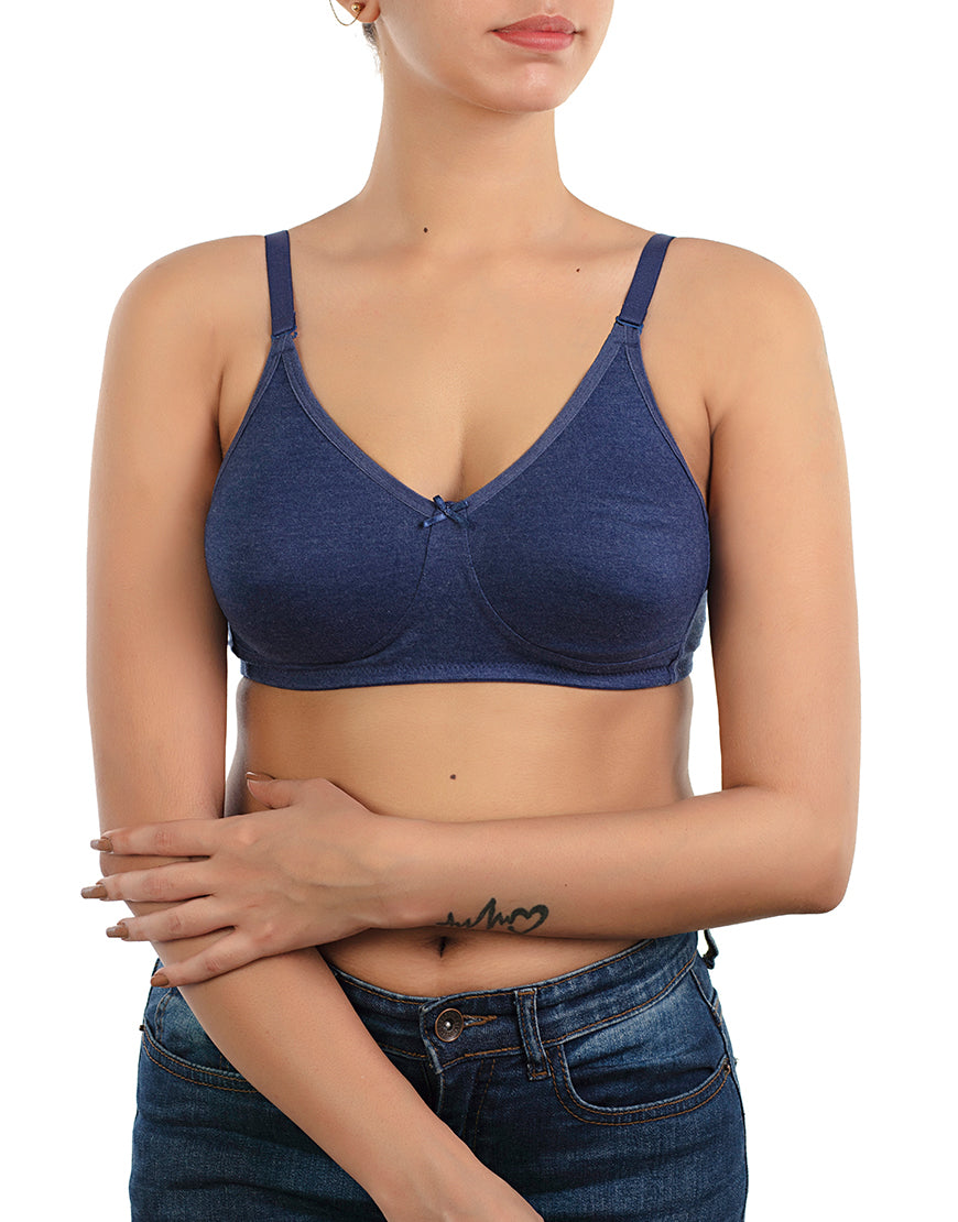 LOSHA COTTON DOUBLE LAYERED WIRE-FREE MOULDED CUPS FULL COVERAGE