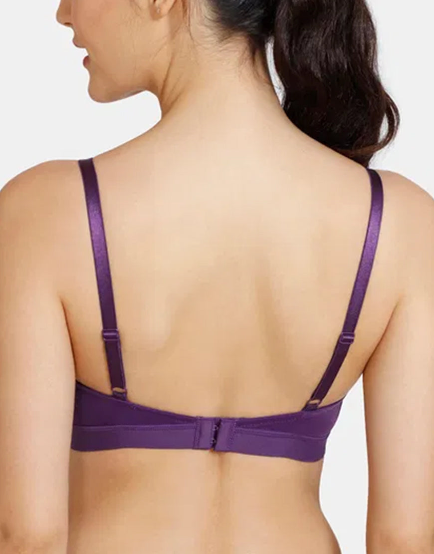 LIGHTLY PADDED NON WIRED T SHIRT BRA-PLUM