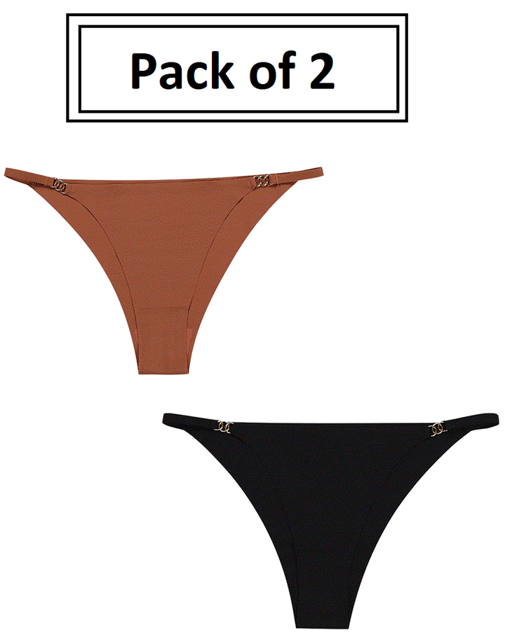 Losha Pack of 2 Low waist Laser Cut Stylish Panty