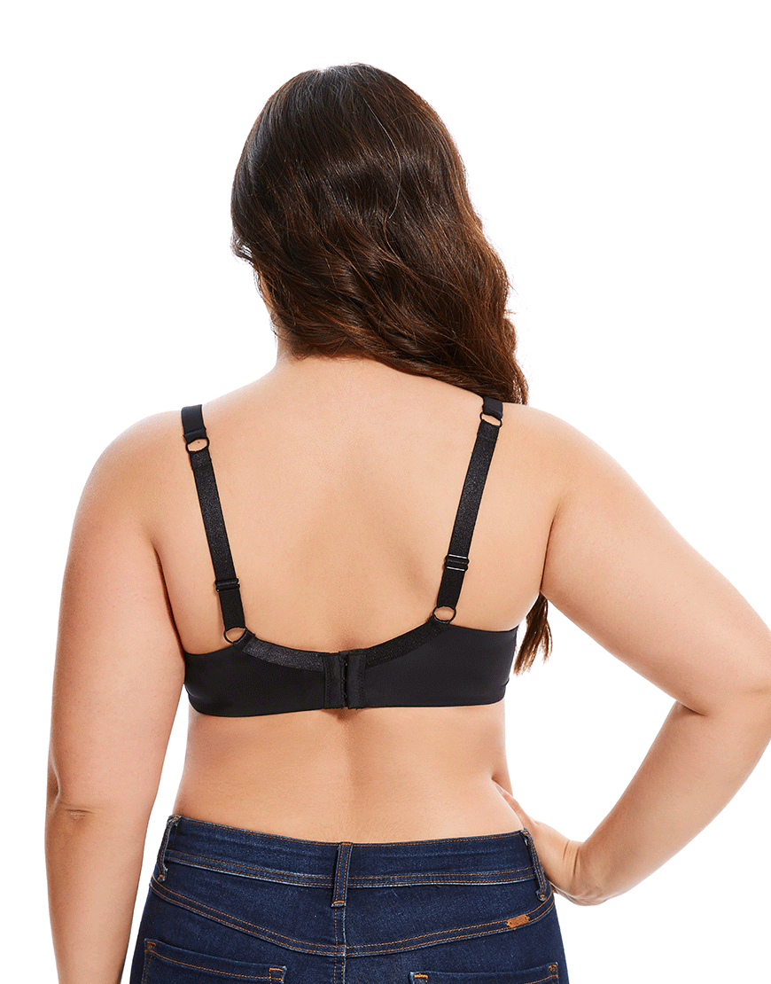 Losha Curvy Lightly Padded T-Shirt Bra -BLACK