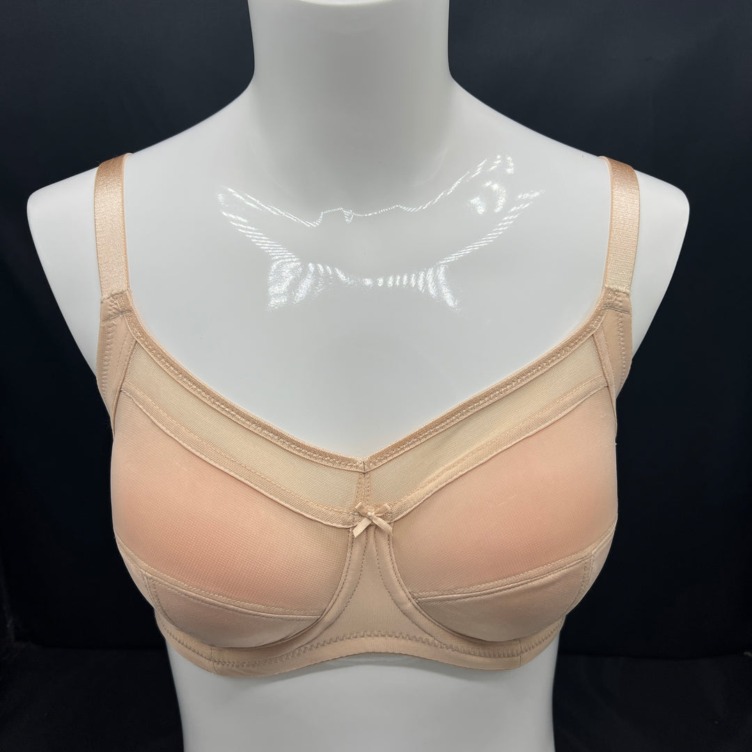 Losha Plus Quattro Support Full-Coverage Wired Bra With Side Shaping Panels-TOASTED ALMOND