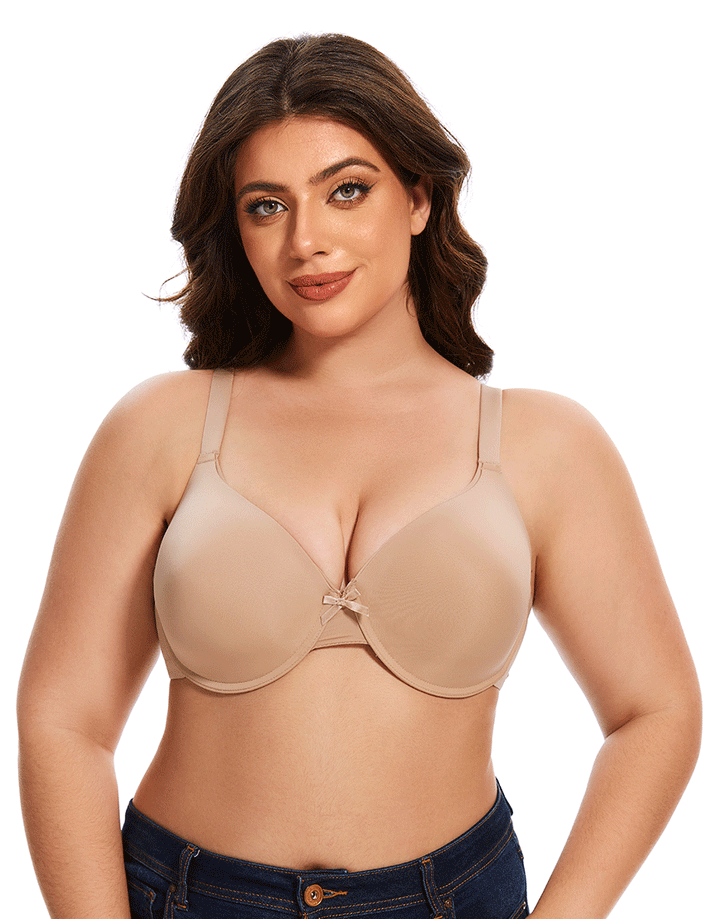 Losha Curvy Lightly Padded T-Shirt Bra -Beige