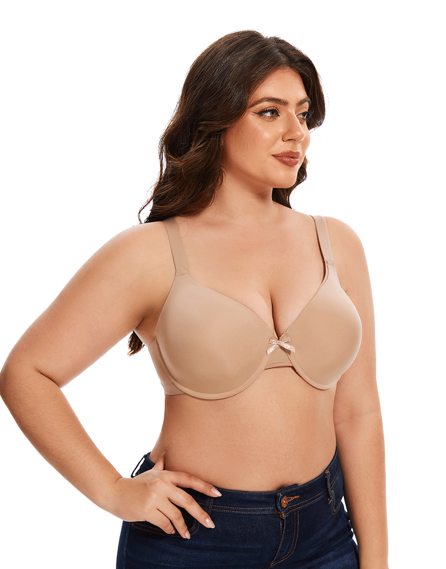 Losha Curvy Lightly Padded T-Shirt Bra -Beige