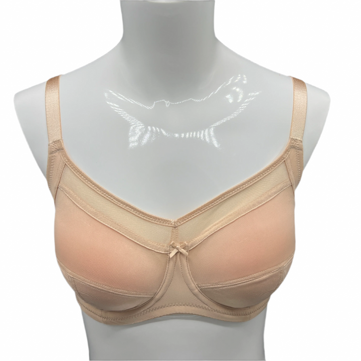 Losha Plus Quattro Support Full-Coverage Wired Bra With Side Shaping Panels-TOASTED ALMOND