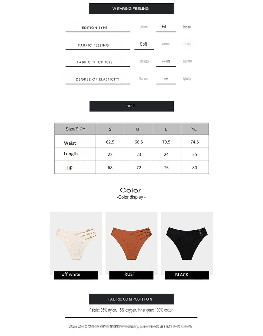 Losha Pack of 3 Low waist Laser Cut Panty With Pretty Side Chain Design