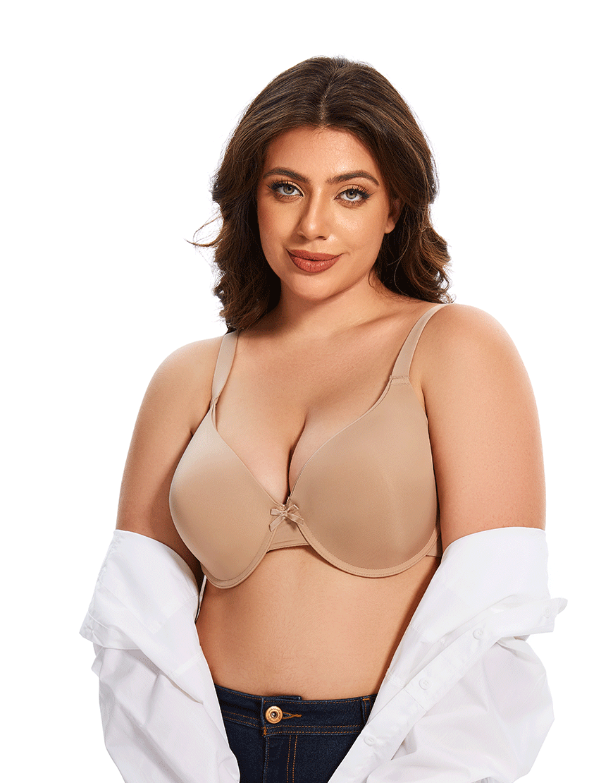 Losha Curvy Lightly Padded T-Shirt Bra -Beige