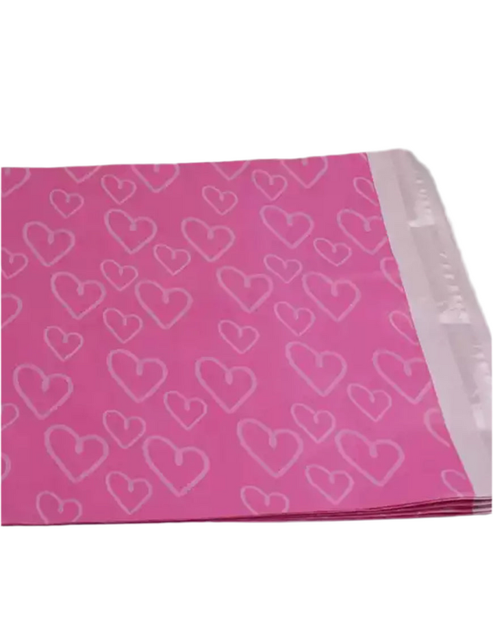 All over Heart Printed Biodegradable Packing Poly Mailer / Envelope- 11"x15"