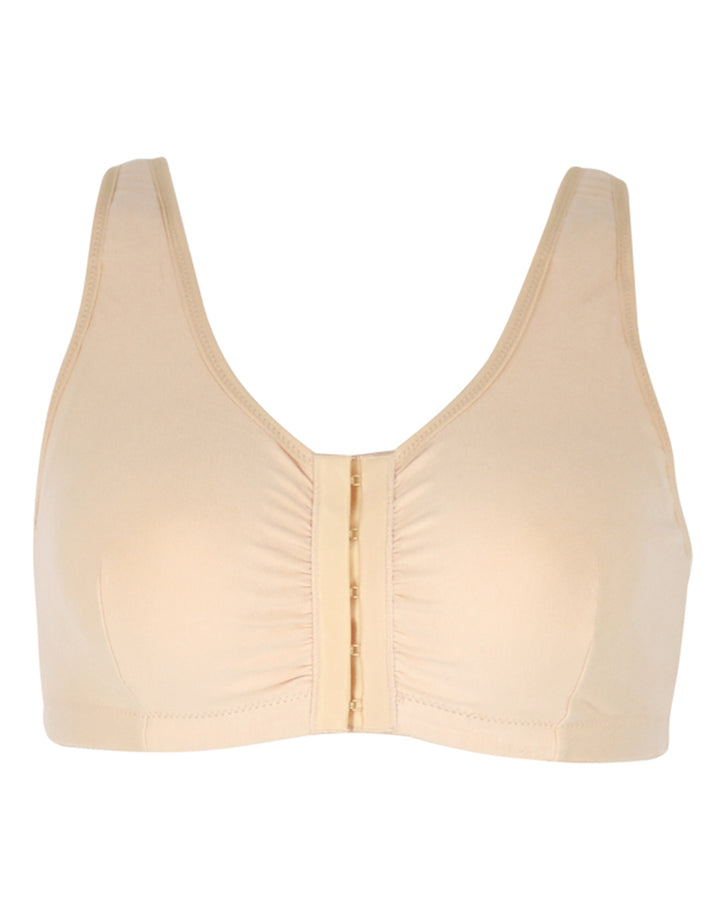 LOSHA COTTON FRONT CLOSURE POST SURGICAL BRA WITH POCKETS-SKIN