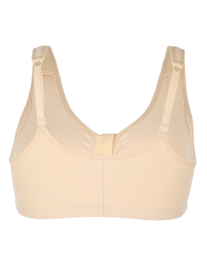 LOSHA COTTON FRONT CLOSURE POST SURGICAL BRA WITH POCKETS-SKIN