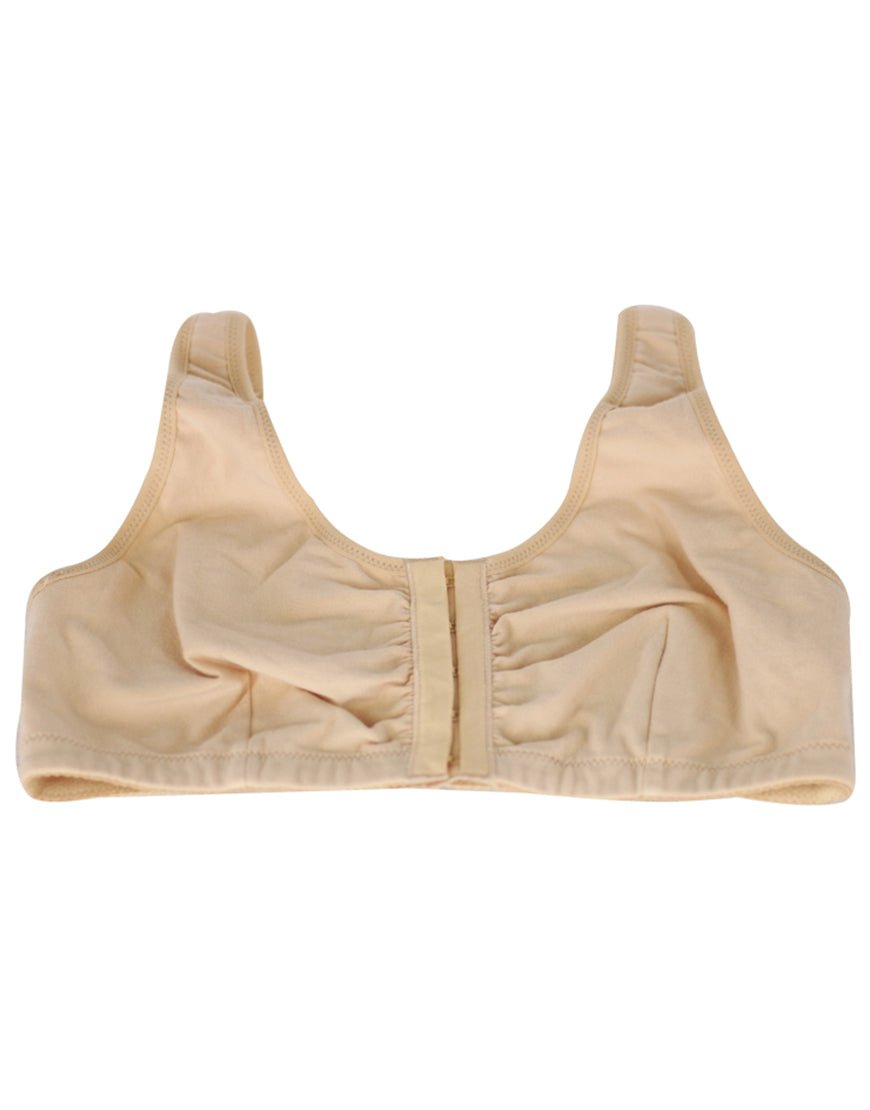 LOSHA COTTON FRONT CLOSURE POST SURGICAL BRA WITH POCKETS-SKIN