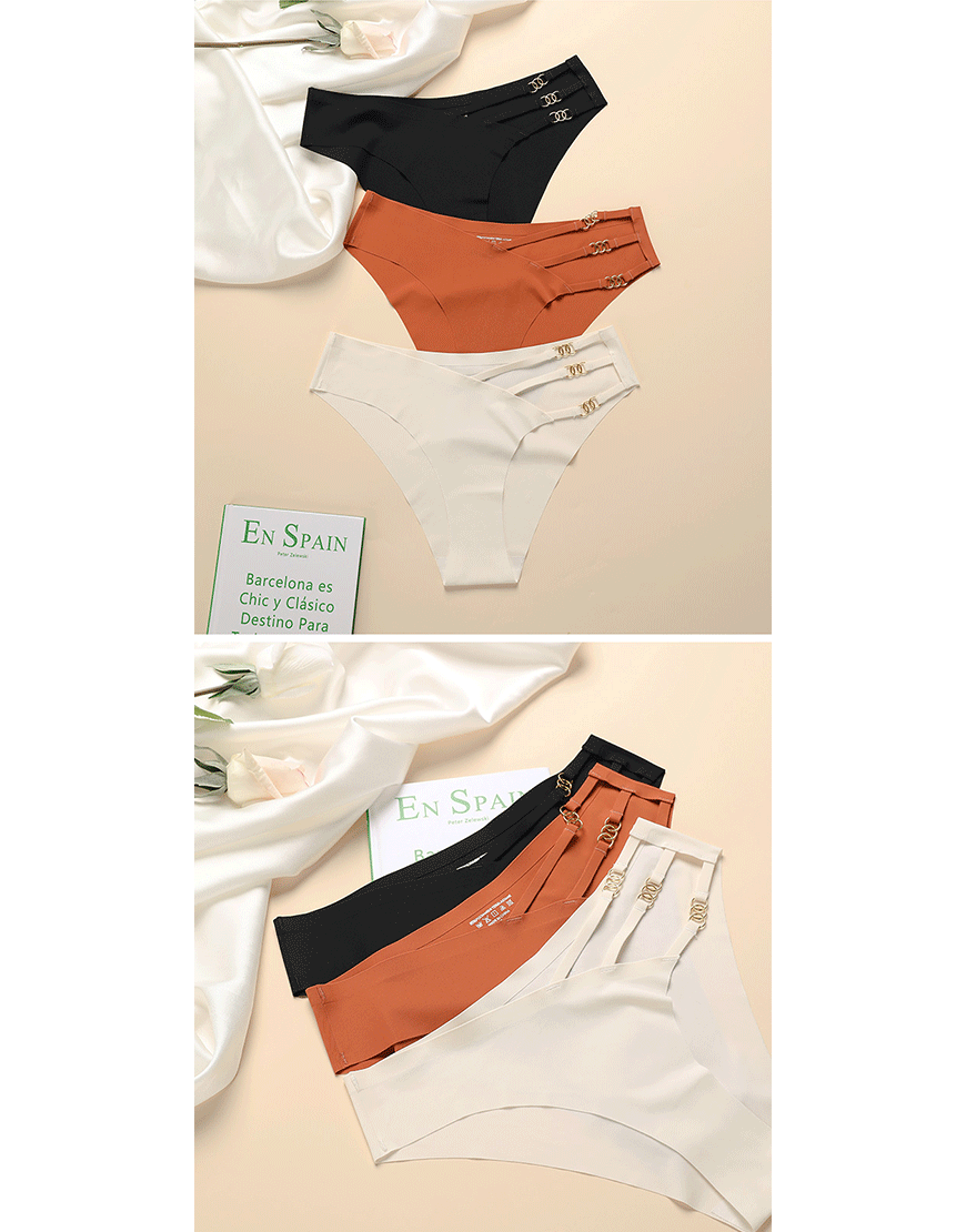 Losha Pack of 3 Low waist Laser Cut Panty With Pretty Side Chain Design