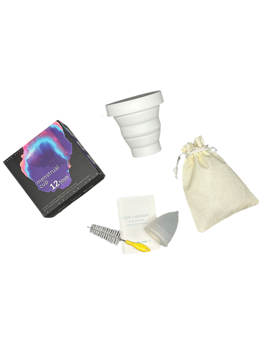 MENSTRUAL CUP KIT WITH BRUSH-WHITE