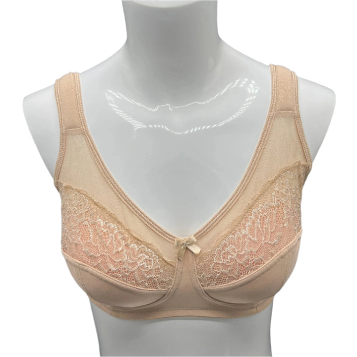 Losha Plus Quattro Support Full-Coverage Wirefree Bra With Side Shaping Panels And Cushioned Straps-TOASTED ALMOND