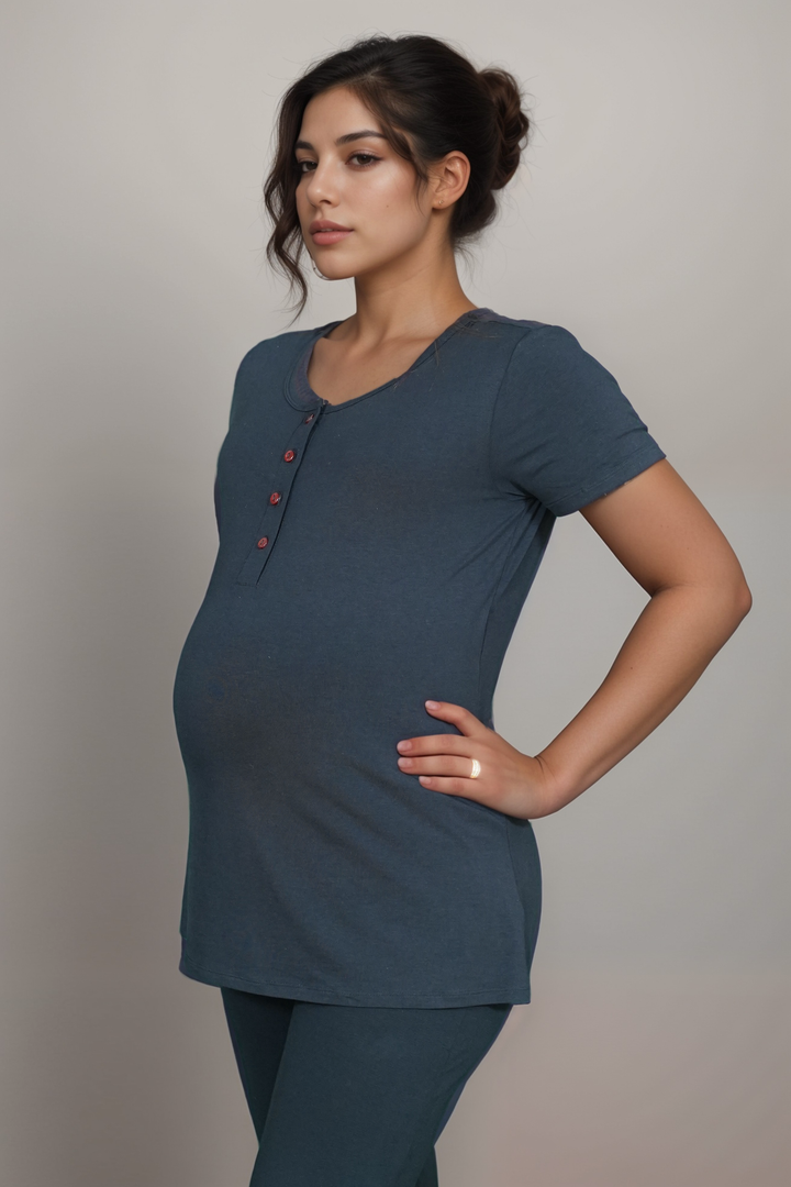 Losha Maternity Bliss Feeding Shirt -JET Black