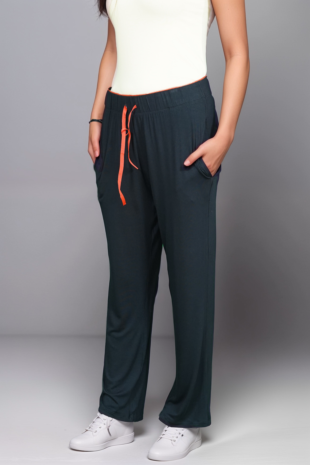 LOSHA WIDE WAISTBAND SINGLE PANT-JET BLACK