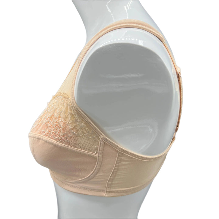 Losha Plus Quattro Support Full-Coverage Wirefree Bra With Side Shaping Panels And Cushioned Straps-TOASTED ALMOND