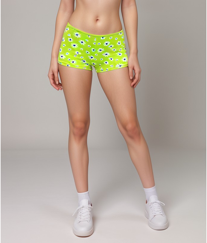 SUPER SOFT BOY SHORTS COTTON BRIEF-DAISY PRINT