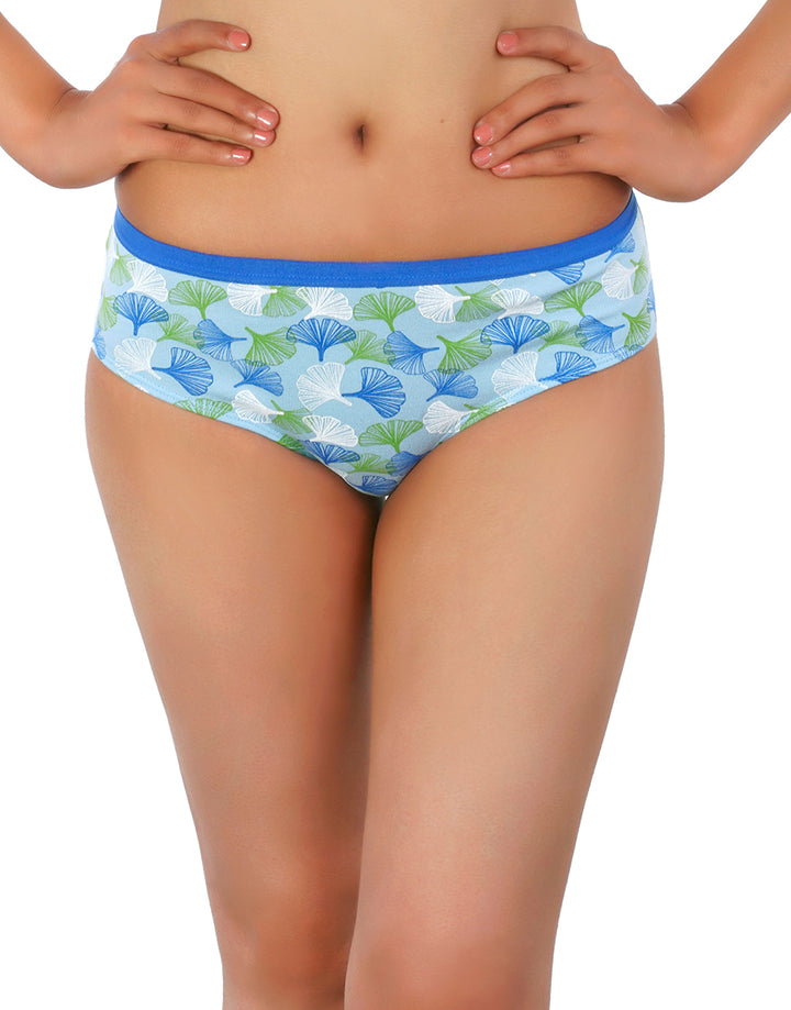 LOSHA COTTON BIKNI BREIF WITH FLORAL PRINT-BLUE