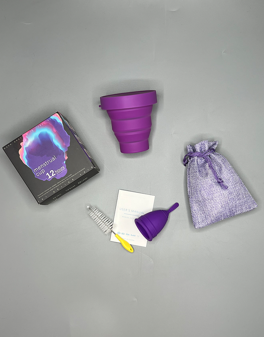 MENSTRUAL CUP KIT WITH BRUSH-PURPLE