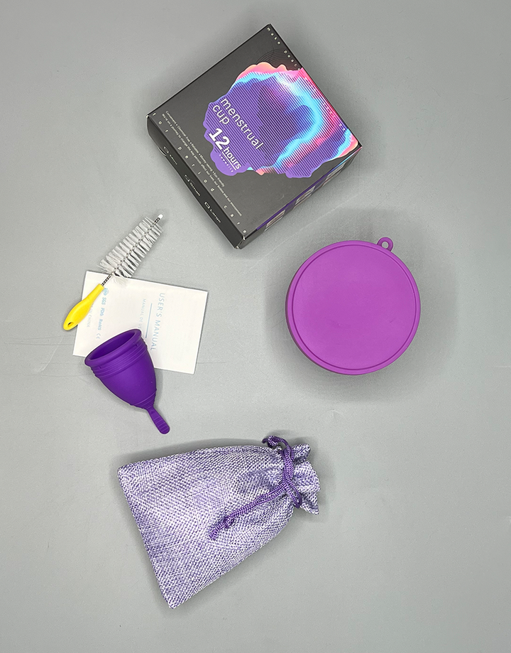 MENSTRUAL CUP KIT WITH BRUSH-PURPLE