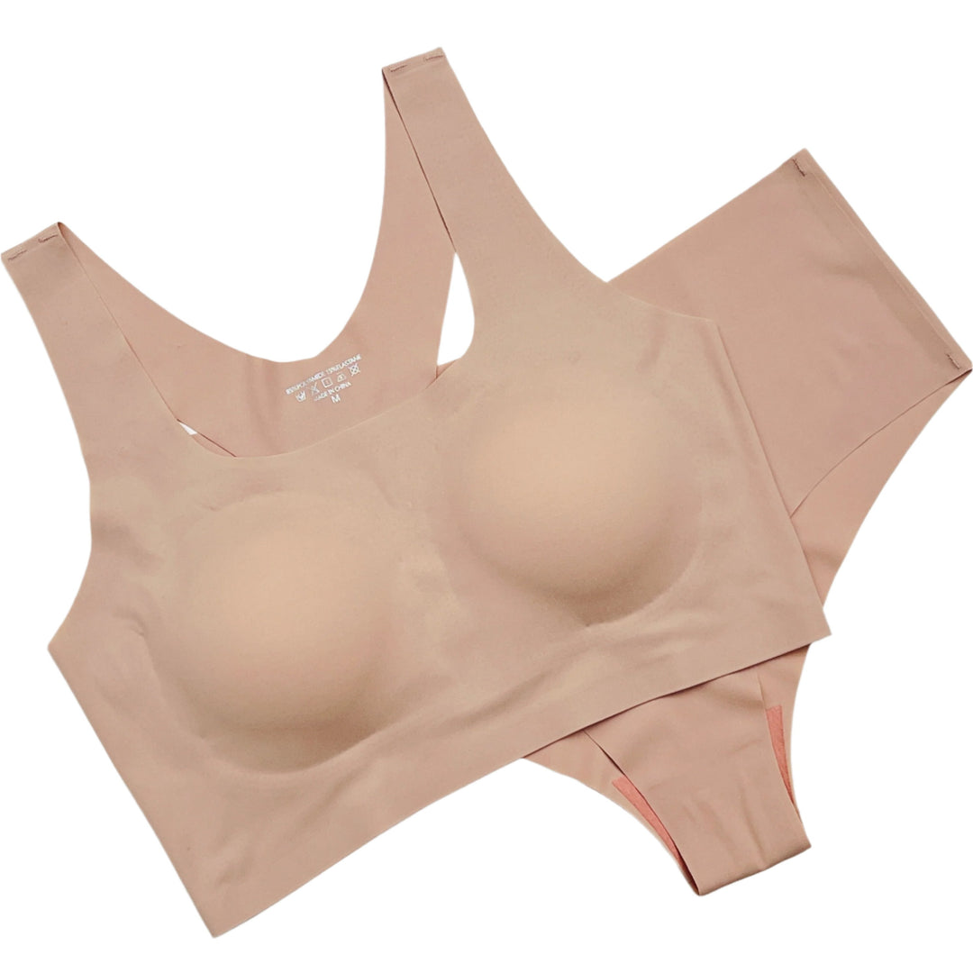 LOSHA LASER CUT SUPER SOFT BRA SET -SKIN