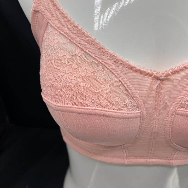 Losha Plus Quattro Support Full-Coverage Wirefree Bra With Side Shaping Panels-QUARTZ PINK