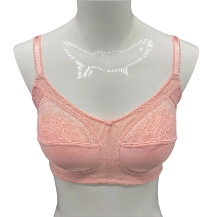 Losha Plus Quattro Support Full-Coverage Wirefree Bra With Side Shaping Panels-QUARTZ PINK