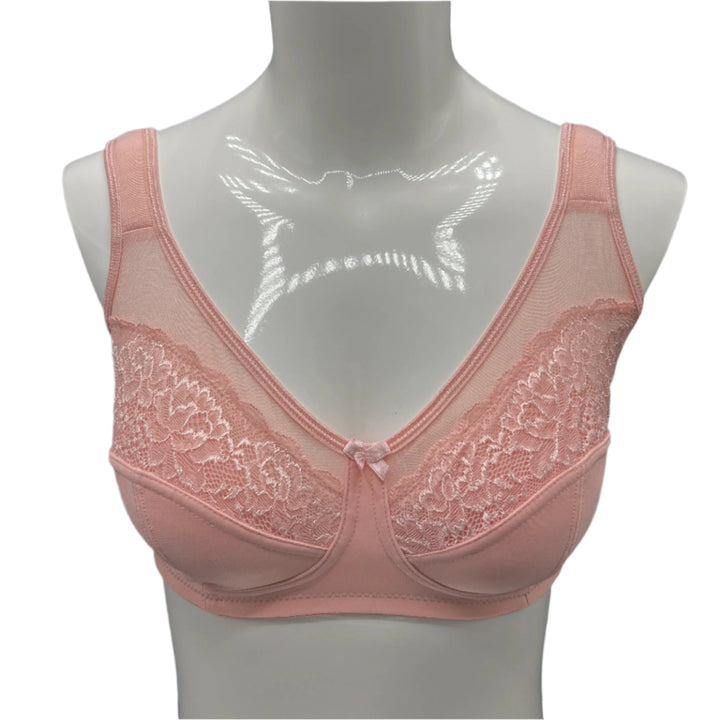 Losha Plus Quattro Support Full-Coverage Wirefree Bra With Side Shaping Panels And Cushioned Straps-QUARTZ PINK