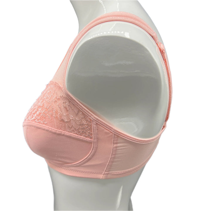 Losha Plus Quattro Support Full-Coverage Wirefree Bra With Side Shaping Panels And Cushioned Straps-QUARTZ PINK