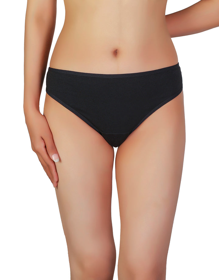 LOSHA SUPER SOFT COTTON  THONG-BLACK