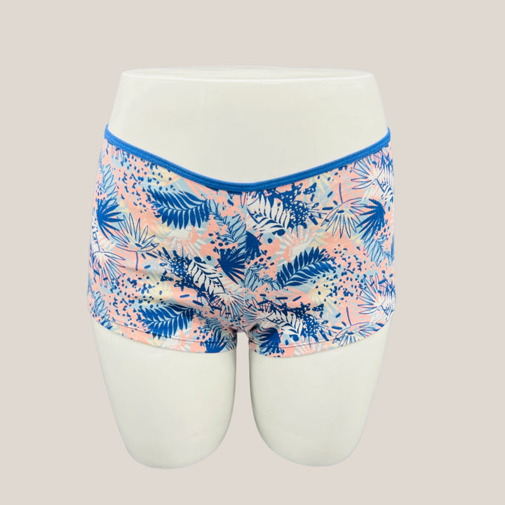 SUPER SOFT BOY SHORTS COTTON BRIEF-LEAF PRINT