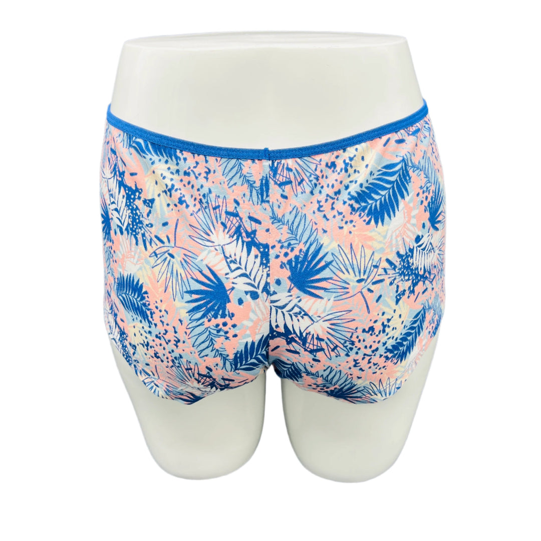 SUPER SOFT BOY SHORTS COTTON BRIEF-LEAF PRINT