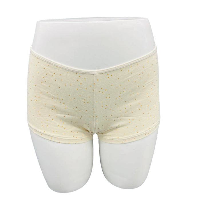 SUPER SOFT BOY SHORTS COTTON BRIEF-GOLDEN DOTS (OFF WHITE )