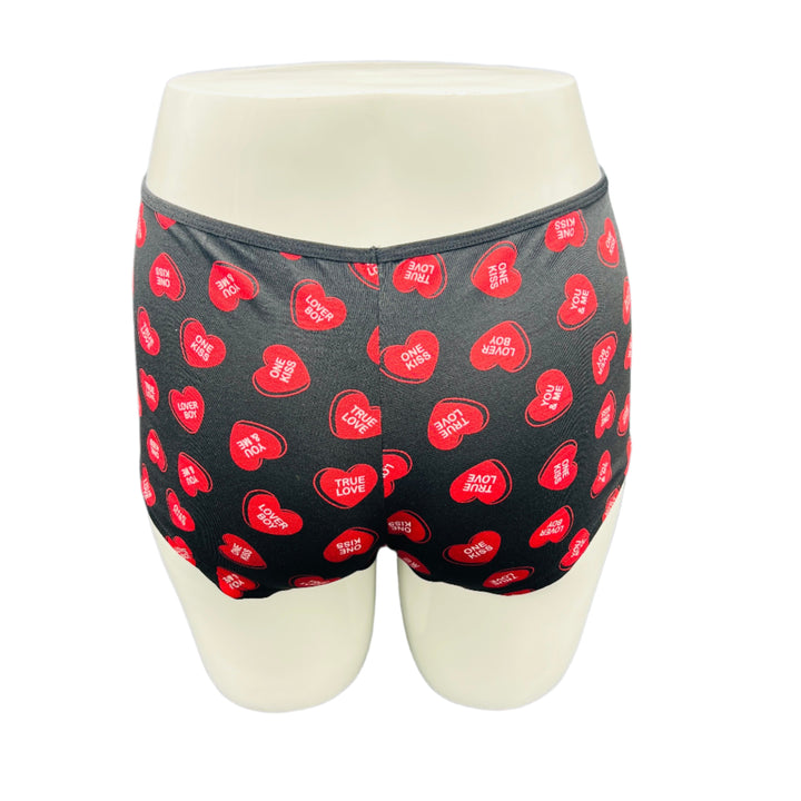 SUPER SOFT BOY SHORTS COTTON BRIEF-RED HEARTS