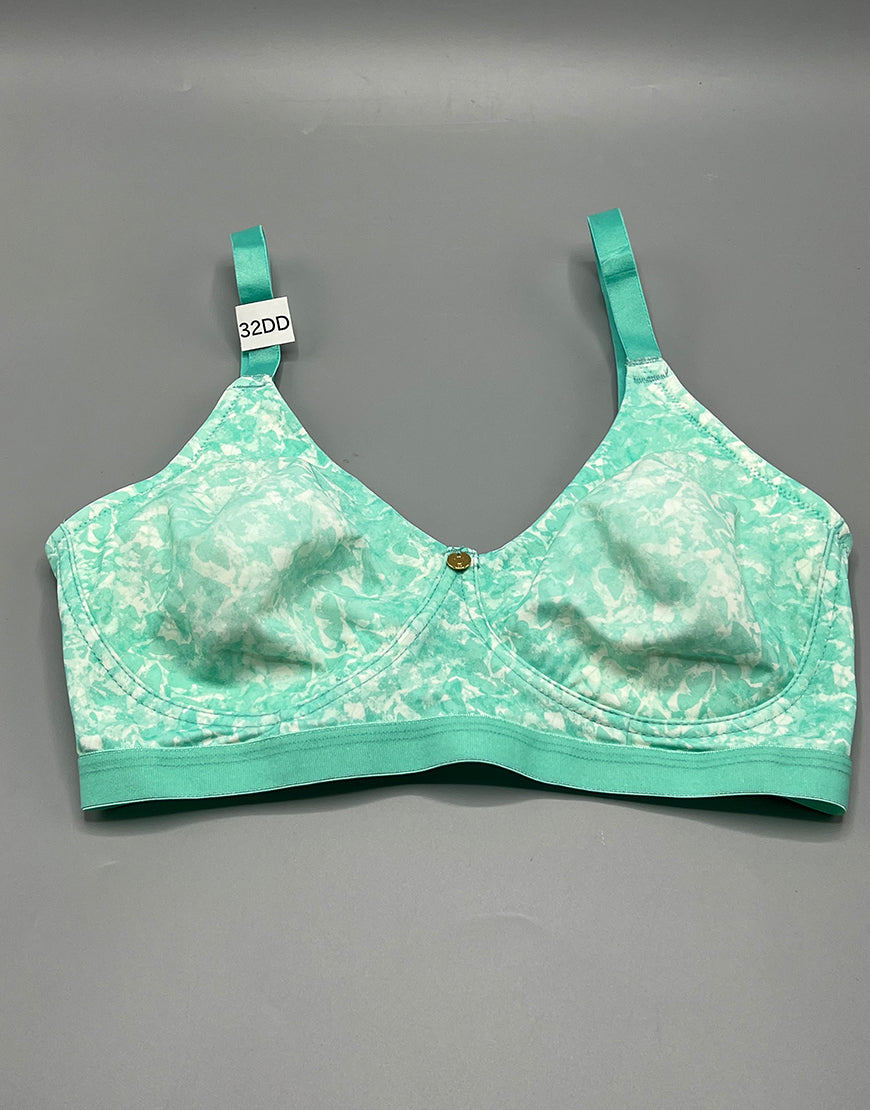 Buy InnerSense Organic Cotton Double Layered Wirefree Full Coverage Cotton  Lined T-Shirt Bra - Green at Rs.529 online