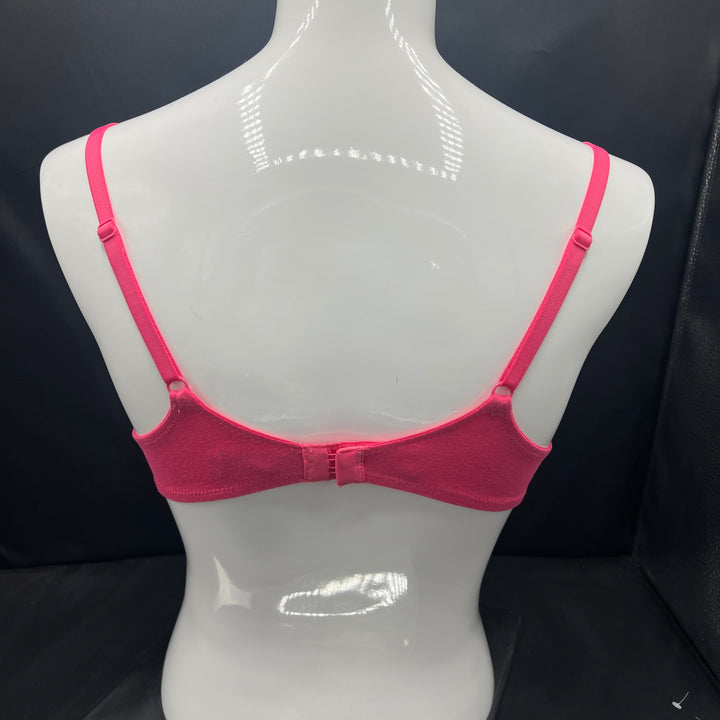 LOSHA DEEP PLUNG LIGHTLY PADDED WIRED COTTON T-SHIRT BRA -BARBIE PINK