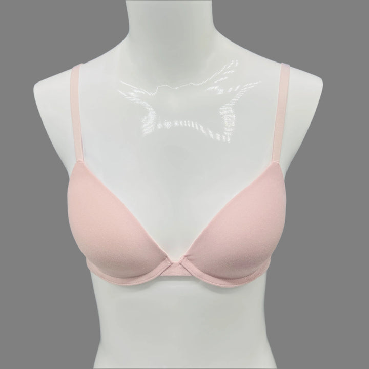 LOSHA DEEP PLUNG LIGHTLY PADDED WIRED COTTON T-SHIRT BRA -SOFT PINK