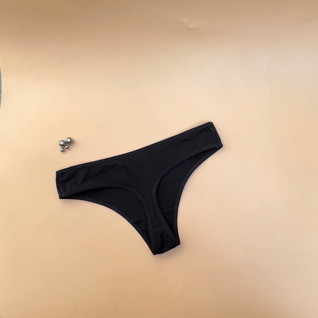 LOSHA SUPER SOFT COTTON  THONG-BLACK