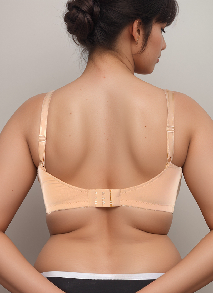 COTTON DOUBLE LAYERED SAG LIFT MINIMIZER BRA-TOASTED ALMOND