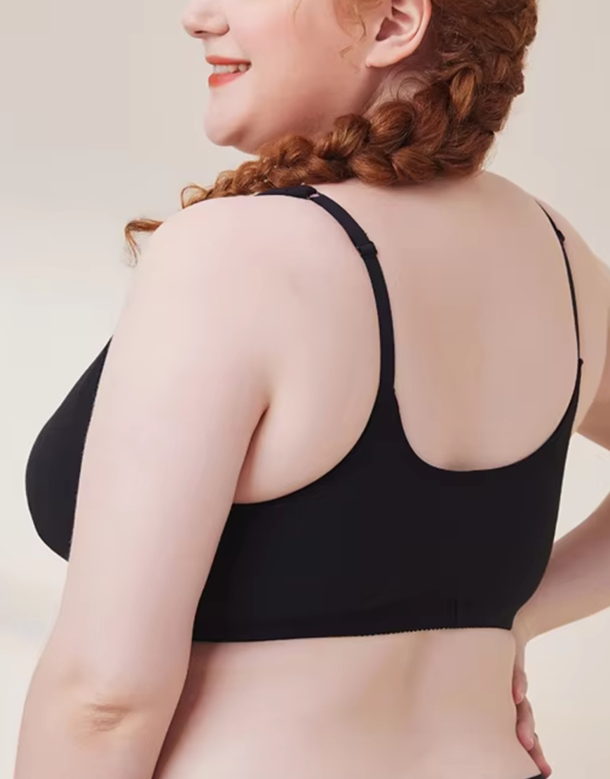 LOSHA COTTON FRONT CLOSURE POST SURGICAL BRA WITH POCKETS-BLACK