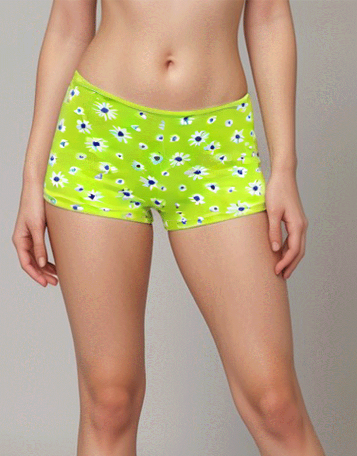 SUPER SOFT BOY SHORTS COTTON BRIEF-DAISY PRINT