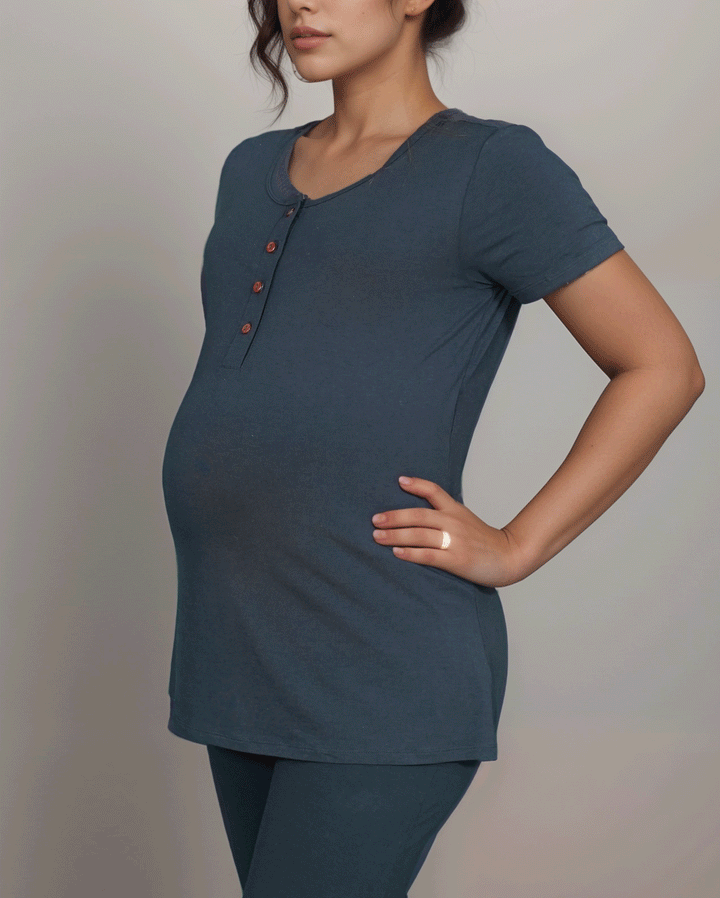 Losha Maternity Bliss Feeding Shirt -JET Black