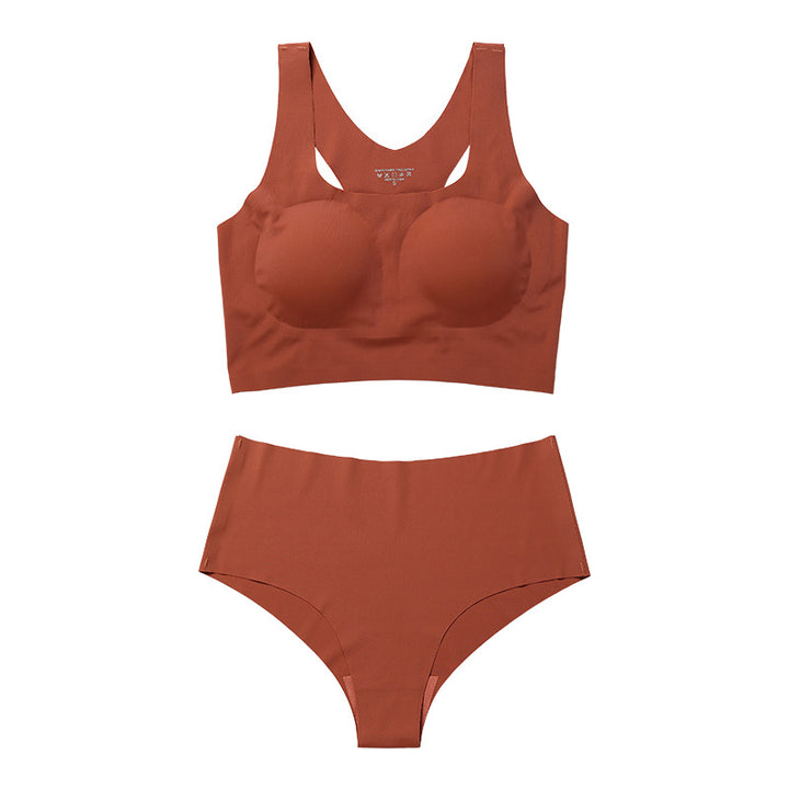 LASER CUT SUPER SOFT BRA SET -RUST