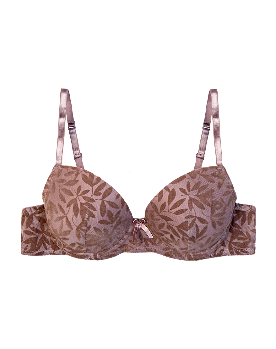 PACK OF 2 SELF FLOCKED MESH PUSH UP BRAS