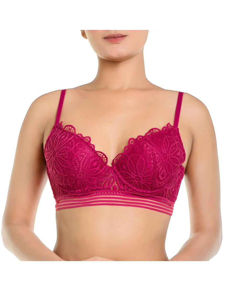 ALL OVER LACE BRA AND THONG SET- CERISE