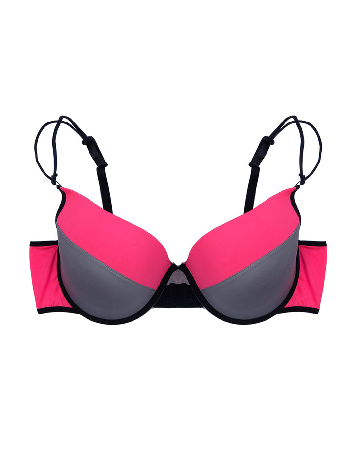 PLUS SIZE NEON PINK BRA SET