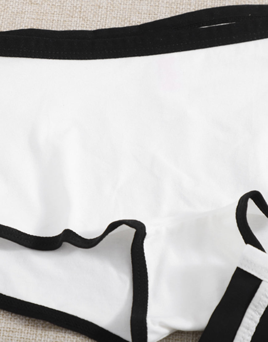 COTTON ATHLETIC STYLE HIPSTER BRIEF-WHITE