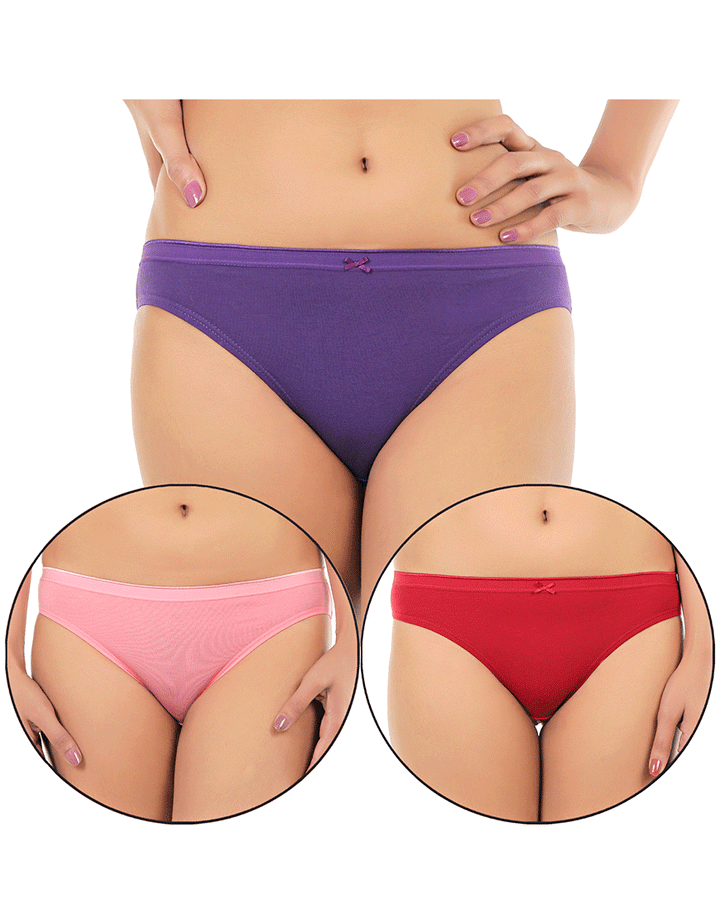 LOSHA PACK OF 3 COTTON PANTIES-ASSORTED