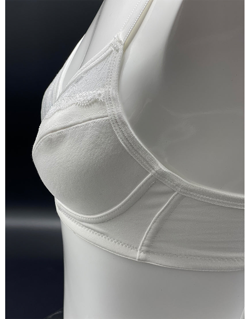 Losha Cotton Wire-free Cut N Sew Bra- White