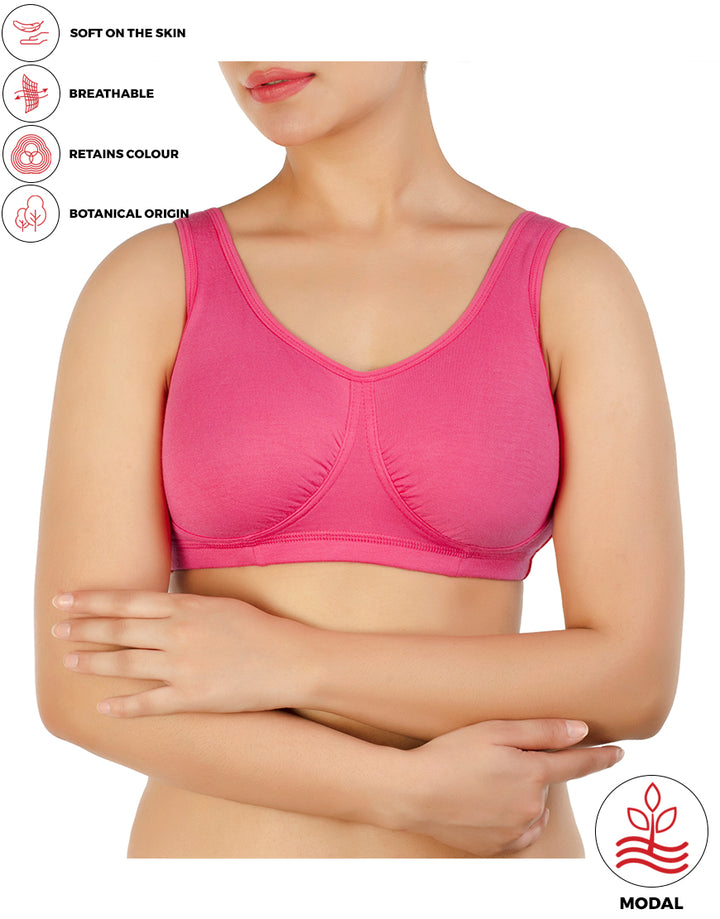 DOUBLE LAYERED MODAL STAY AT HOME / MATERNITY / SLEEP BRA-GEORGIA PEACH